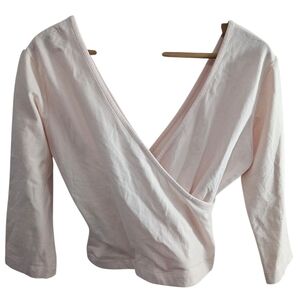 Soft Surroundings Women's Cream Wrap Top
